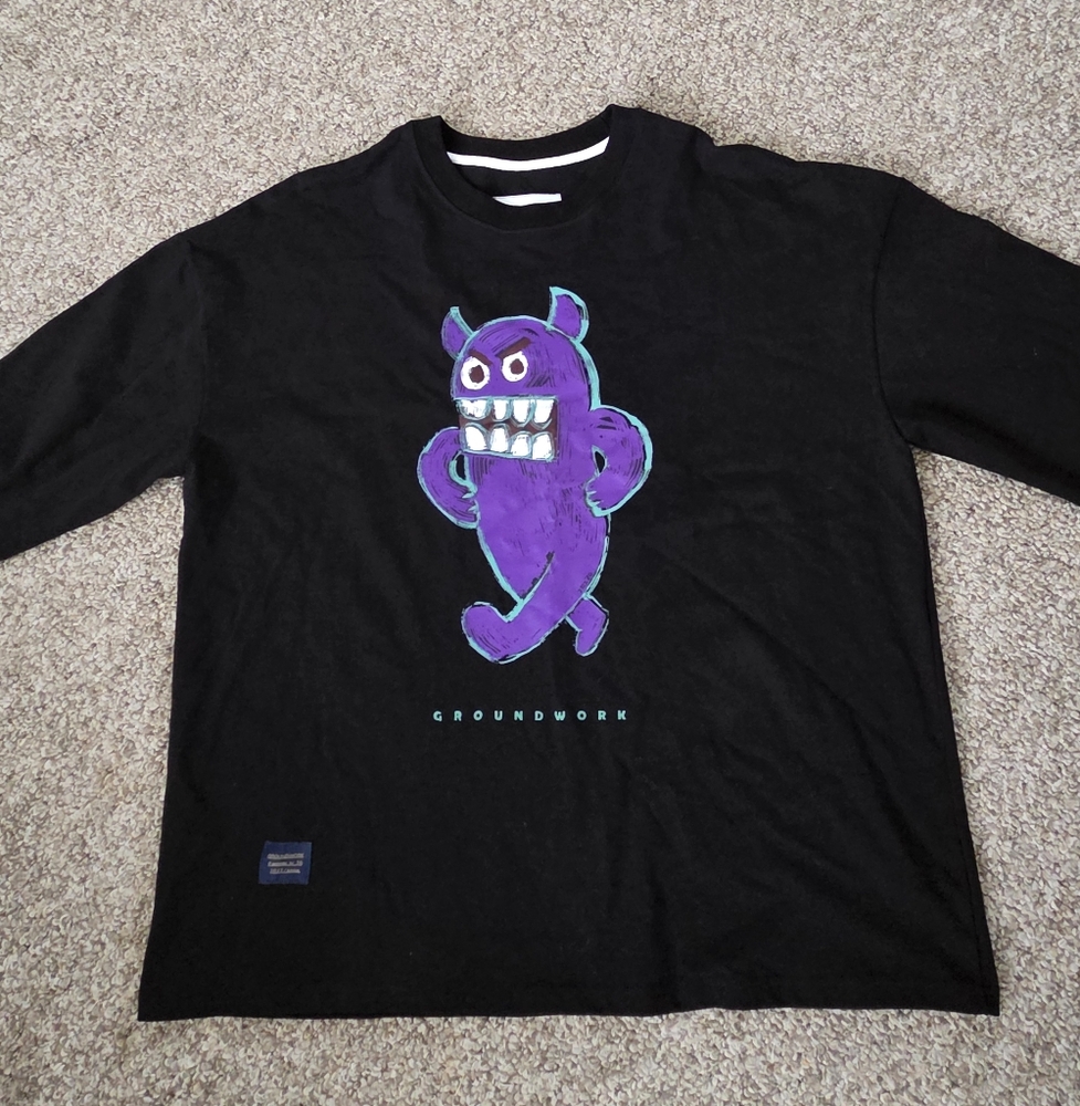 Groundwork Purple‎ Angry Monster Skater Tshirt Unisex Large